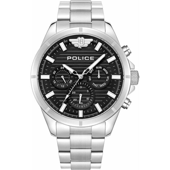 Мужские часы Police PEWJK2227806 Чёрный Серебристый