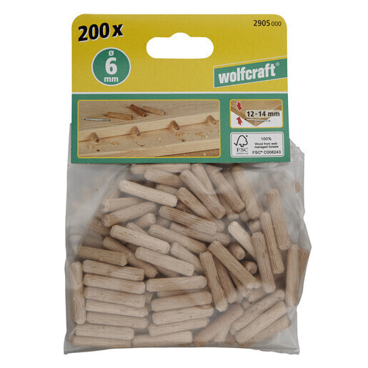 Wolfcraft 2907000 - Round - Beech - 8 mm - 4 cm