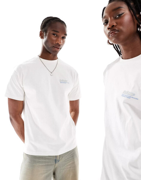 Dr Denim unisex Trooper relaxed fit t-shirt with back graphic print in off white