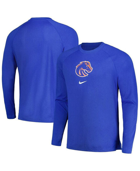 Men's Royal Boise State Broncos Basketball Spotlight Raglan Performance Long Sleeve T-Shirt
