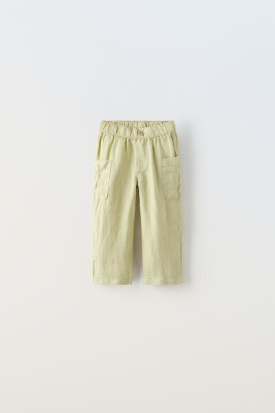 Linen trousers with pockets