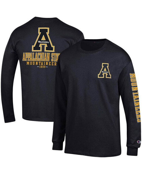 Men's Black Appalachian State Mountaineers Team Stack Long Sleeve T-shirt