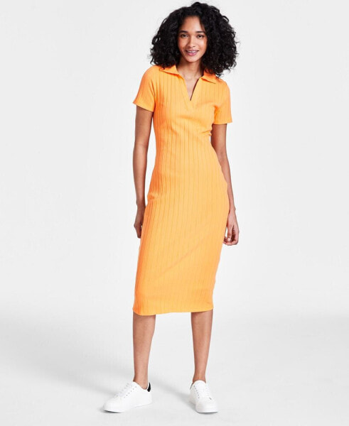 Women's Ribbed Midi Dress, Created for Macy's