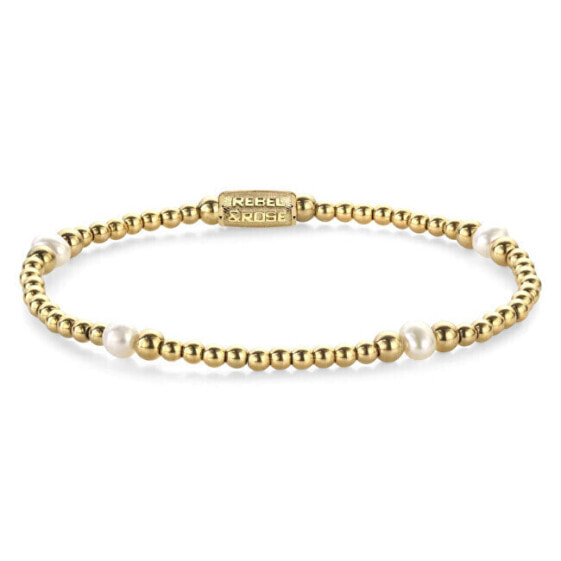 Браслет Rebel & Rose Touch of Pearl Gem Gold Plated Bead RR-40136-G