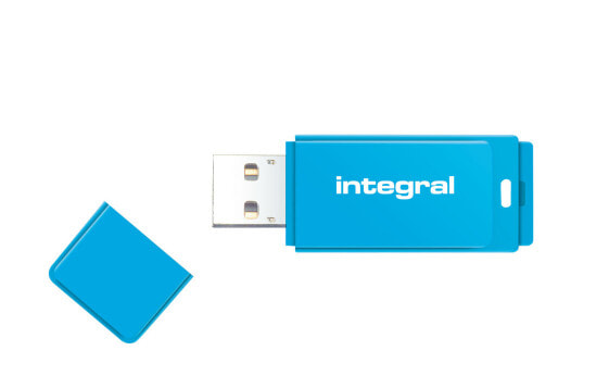 Integral 128GB USB2.0 DRIVE NEON BLUE - 128 GB - USB Type-A - 2.0 - 12 MB/s - Cap - Blue