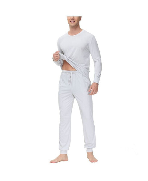 Men's Two-Piece Crewneck Shirt and Jogger Pajama Set