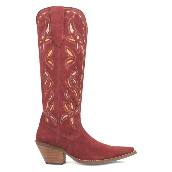 Dingo Bandelera Embroidered Snip Toe Cowboy Womens Red Casual Boots DI200-605