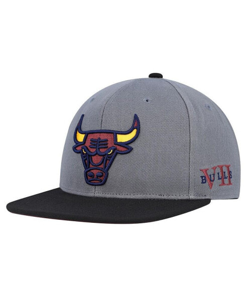 Men's Gray/Black Chicago Bulls Core Snapback Hat