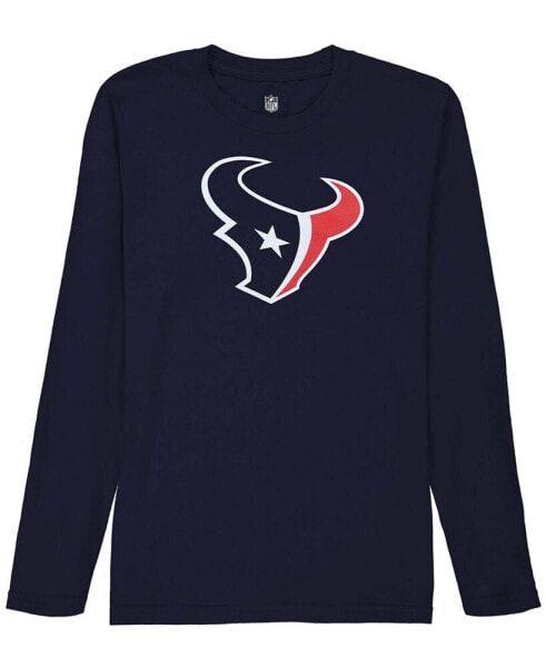 Футболка для малышей OuterStuff с длинным рукавом с логотипом Houston Texans в темно-синем цвете