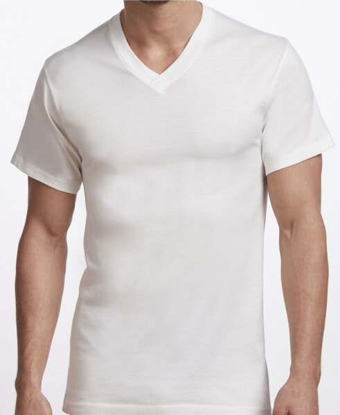 Premium Cotton Men's 2 Pack V-Neck Undershirt