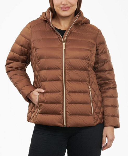 Women's Plus Size Hooded Packable Down Puffer Coat
