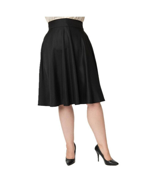 Plus Size Retro Style High Waist Vivien Swing Skirt