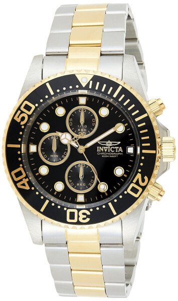 Часы Invicta Pro Diver Gold Steel Black Dial