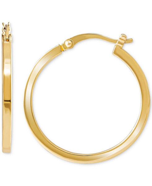 Polished Squared Tube Small Hoop Earrings in 18k Gold-Plated Sterling Silver, 7/8", Created for Macy's