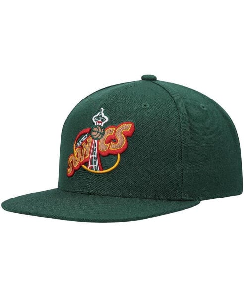 Бейсболка Mitchell&Ness мужская Seattle SuperSonics Hardwood Classics Team Ground 2.0 Snapback