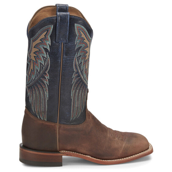 Tony Lama Dava Goat Embroidery Square Toe Cowboy Womens Blue, Brown Casual Boot