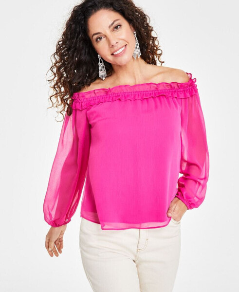 Women's Off-The-Shoulder Ruffled Top, Created for Macy's