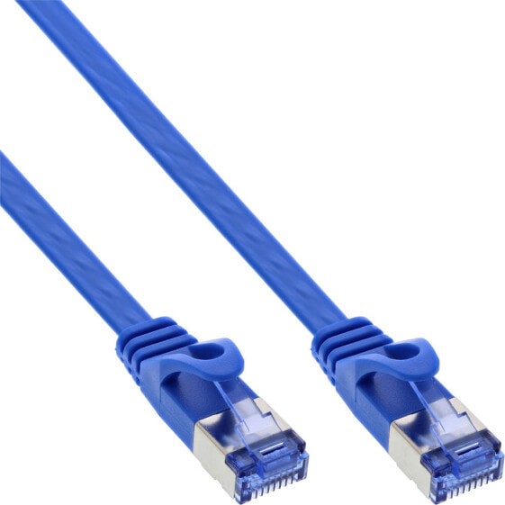 InLine Flat patch cable - U/FTP - Cat.6A - blue - 2m