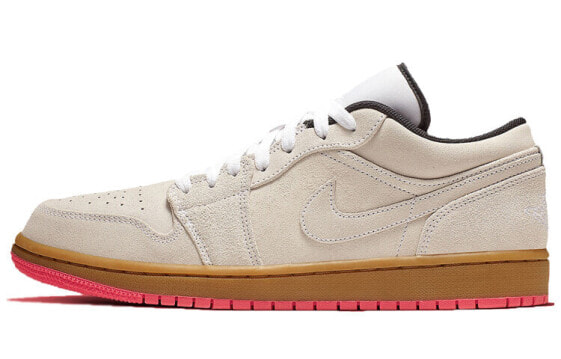 Кроссовки Nike Air Jordan 1 Low White Gum Hyper Pink (Бежевый)