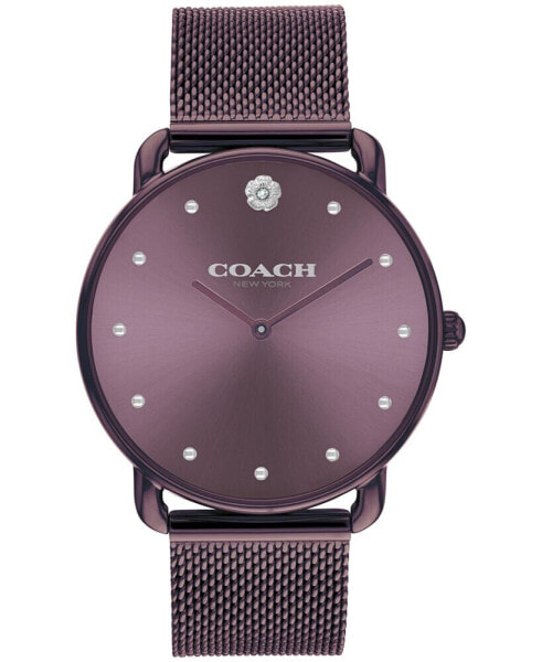Часы и аксессуары Coach Elliot фиолетовые сетчатый браслет из нержавеющей стали 36 мм