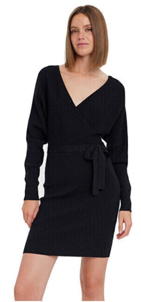 Вечернее платье Vero Moda VMHOLLYREM Regular Fit LS V-NECK DRESS GA NOOS 10269251 Черное