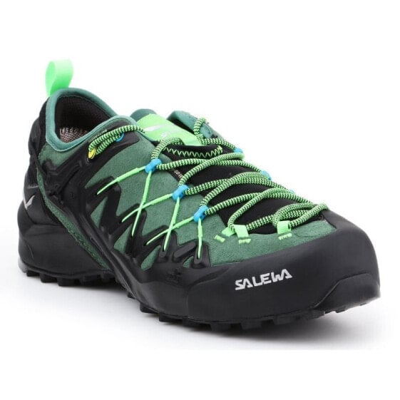 Мужские кроссовки спортивные треккинговые зеленые текстильные низкие демисезонные  Salewa MS Wildfire Edge GTX M 61375-5949 trekking shoes