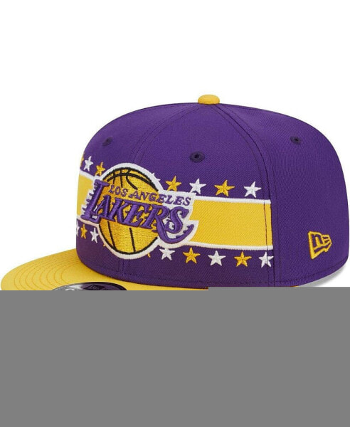 Men's Purple Los Angeles Lakers Banded Stars 9FIFTY Snapback Hat