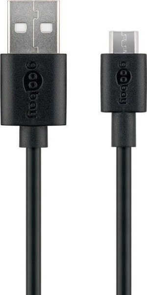 Wentronic Micro-USB Fast-Charging and Sync Cable - 1 m - 1 m - USB A - Micro-USB B - USB 2.0 - 480 Mbit/s - Black