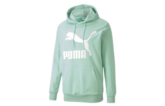 Puma Classics 休闲印花连帽卫衣 男款 嫩绿色 / Толстовка Puma Classics 595907-32