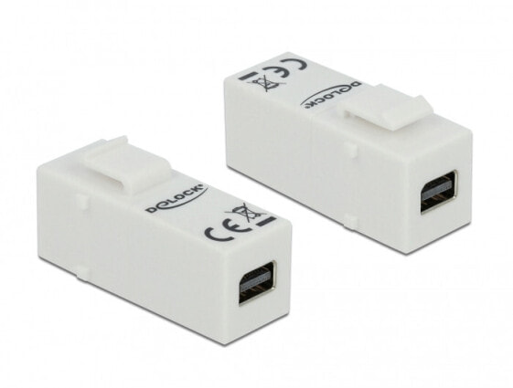 Delock 86387 - Flat - White - Mini DisplayPort - Mini DisplayPort - Female - Female
