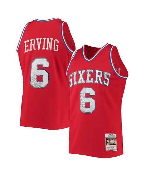 Men's Julius Erving Red Philadelphia 76ers 1982-83 Hardwood Classics 75th Anniversary Diamond Swingman Jersey