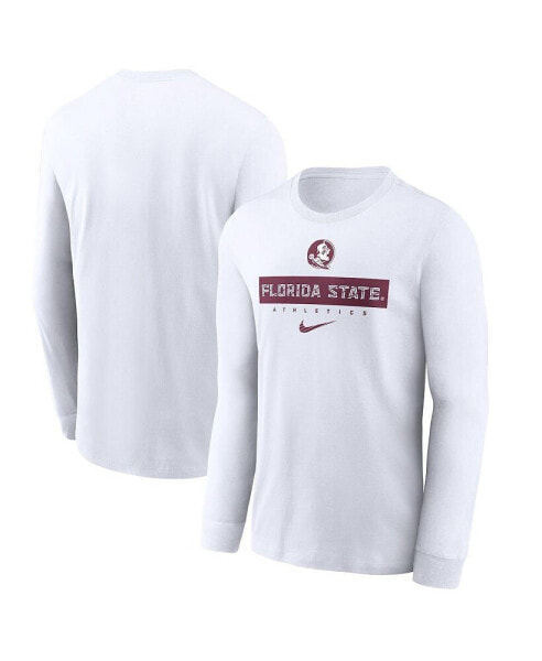 Men's White Florida State Seminoles 2024 Sideline Legend Performance Long Sleeve T-Shirt