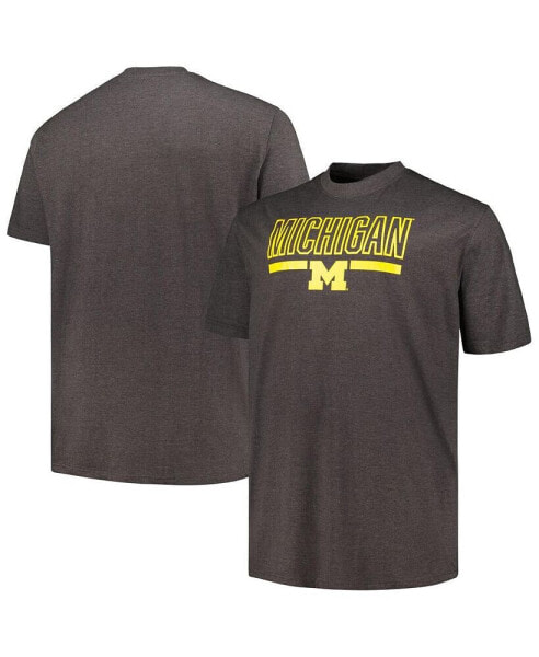 Men's Heather Charcoal Michigan Wolverines Big and Tall Team T-shirt