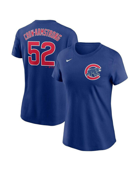 Women's Pete Crow-Armstrong Royal Chicago Cubs Name Number T-Shirt