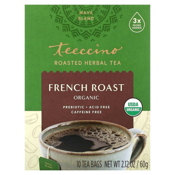 Травяной чай без кофеина, ванильно-ореховый, 10 пакетиков по 2,12 унции (60 г) Teeccino