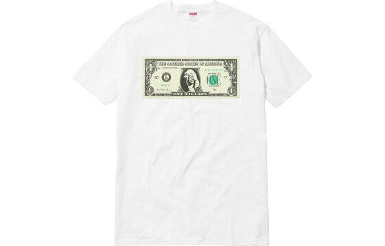 Supreme FW17 Dollar Tee White 美元印花短袖T恤 男女同款 白色 送礼推荐 / Футболка Supreme FW17 Dollar Tee White T SUP-SS18-544