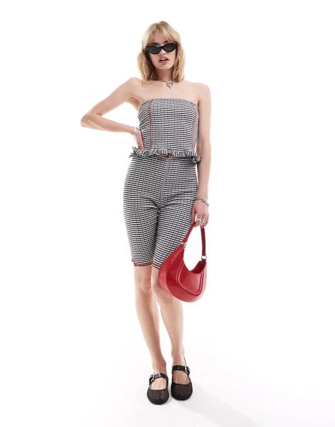 COLLUSION gingham capri trousers co-ord