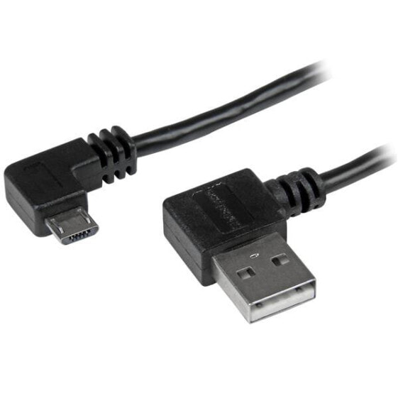 Micro-USB Cable with Right-Angled Connectors - M/M - 2m (6ft) - 2 m - USB A - Micro-USB B - USB 2.0 - Male/Male - Black