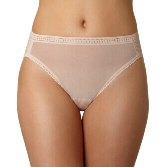 OnGossamer 254960 Women's Mesh Hi-Cut Brief Panty Champagne Underwear Size L