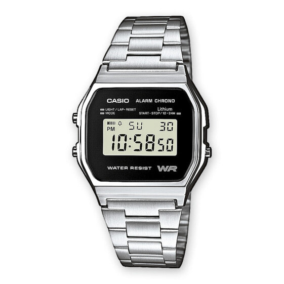 Мужские часы Casio A158WEA-1EF Чёрный Серый Серебристый