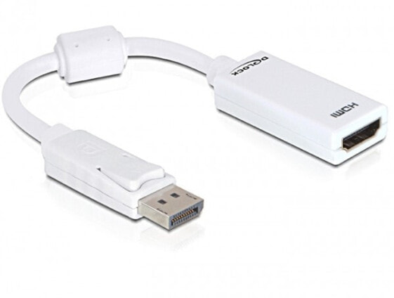 Delock 61767 - 0.125 m - DisplayPort - HDMI Type A (Standard) - Male - Female - White