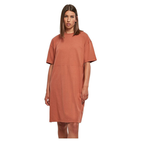 URBAN CLASSICS Organic Oversized Slit Short Sleeve Short Dress