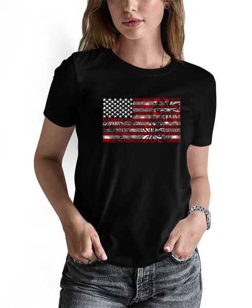 Women's Fireworks American Flag Short Sleeve T-shirt