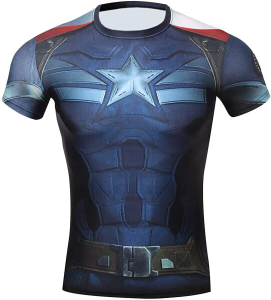 Cody Lundin Men's Compression Armour America Hero Logo Fitness Running Sport Short Sleeve