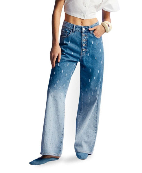 Women's Gradient Wide Leg Jean Pants