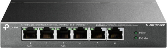 TP-LINK 6-Port Gigabit Desktop Switch with 3-Port PoE+ and 1-Port PoE++ - Switch - 1 Gbps