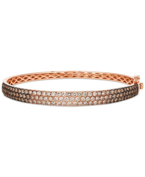 Ombré® Chocolate Ombré Diamond & Nude Diamond Pavé Bangle Bracelet (3-1/2 ct. t.w.) in 14k Rose Gold (Also Available in White Gold or Yellow Gold)