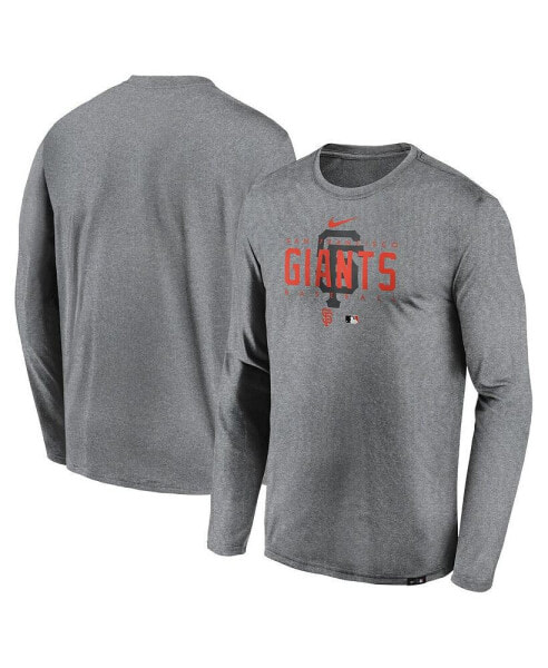 Men's Heather Gray San Francisco Giants Authentic Collection Team Logo Legend Performance Long Sleeve T-shirt