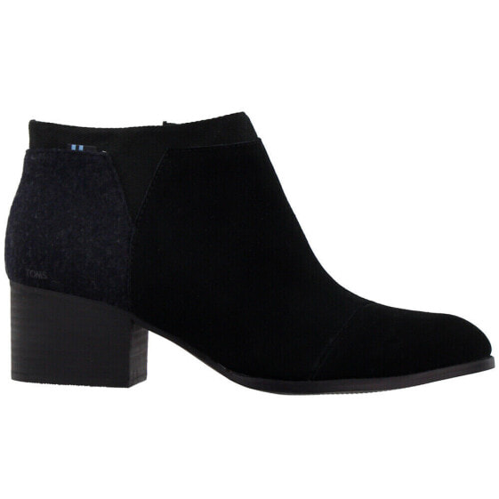 TOMS Loren Booties Womens Black Casual Boots 10014150