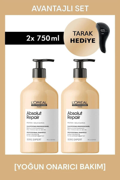 Serie Expert Absolut Repair Yıpranmış Saçlar için Onarıcı Şampuan 750 ml X2